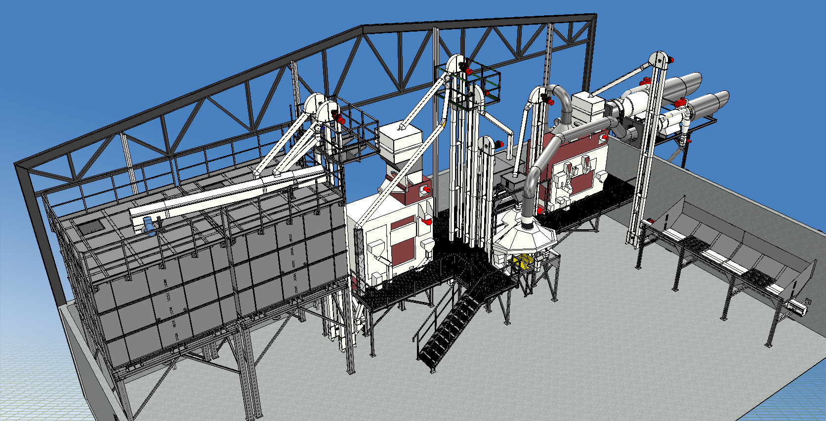 Tökmag feldolgozó üzem látványrajza